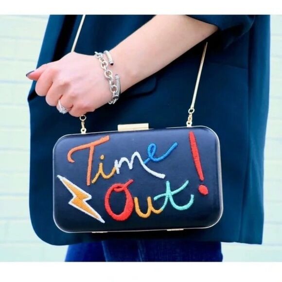 Alice + Olivia “Time Out” Shirley Embroidered Clutch - Picture 1 of 11
